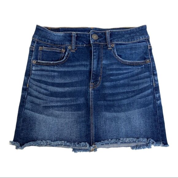American Eagle HI RISE Denim Mini Skirt Size 6/28 - Picture 1 of 5